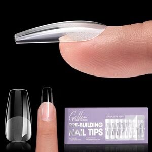 Gellen Tipex Instant Apex Medium Coffin Gel 320 Press On Nails